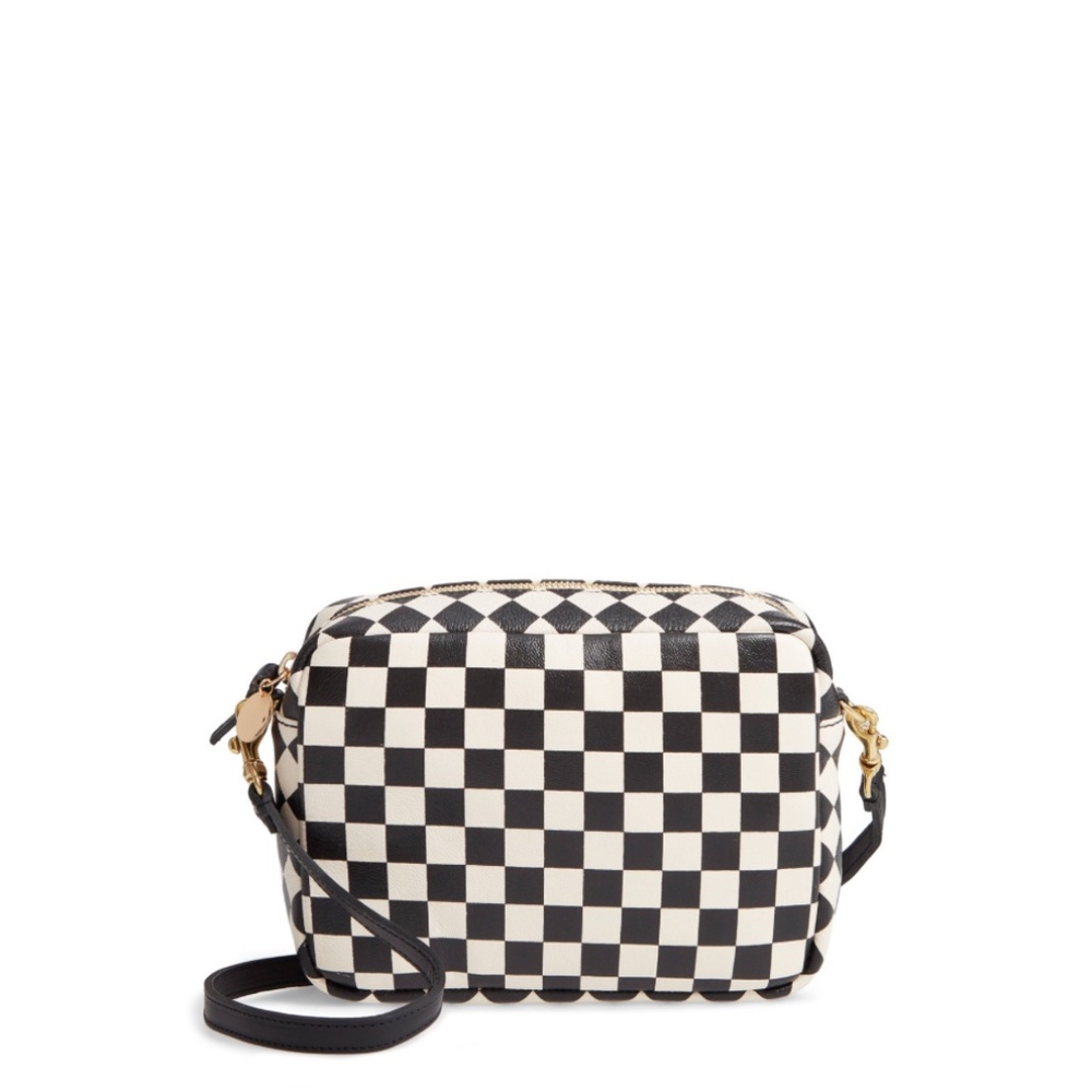 SOLD! ❤️ Clare V. Midi Sac Checker Print Crossbody Bag in Cream/Black - Picture 16 of 16